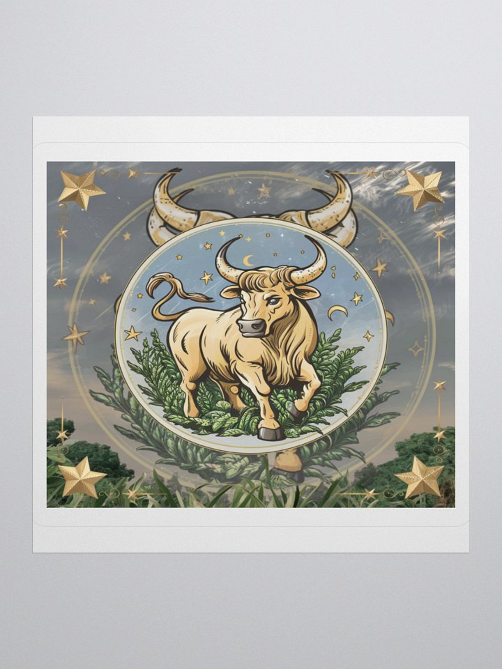 Exclusive Taurus Zodiac Sticker - Bull with Celestial Design - Premium Vinyl product image (1)