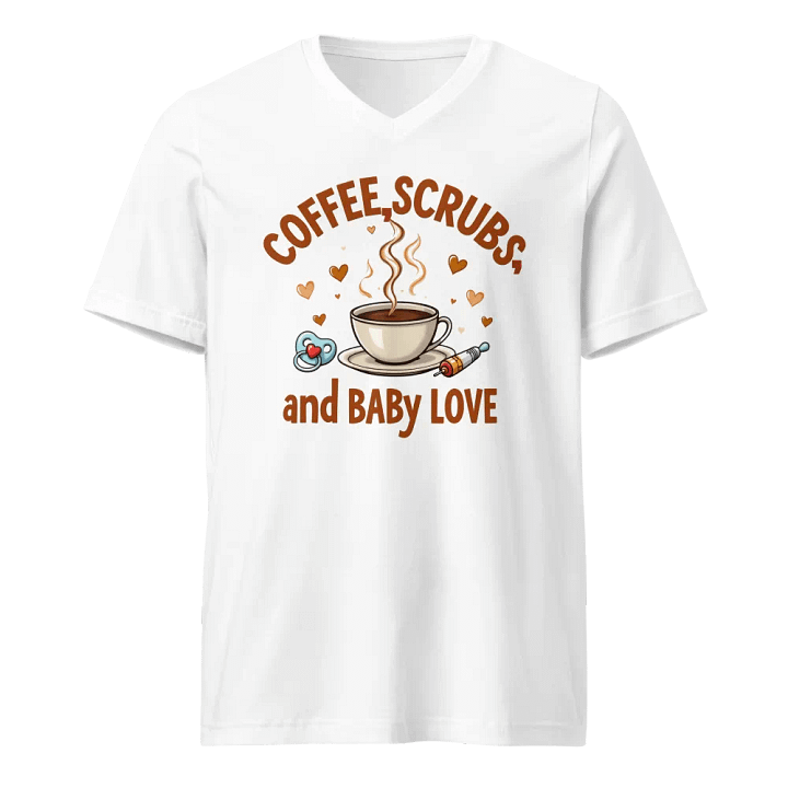Coffee, Scrubs, and Baby Love V-Neck Tee product image (5)