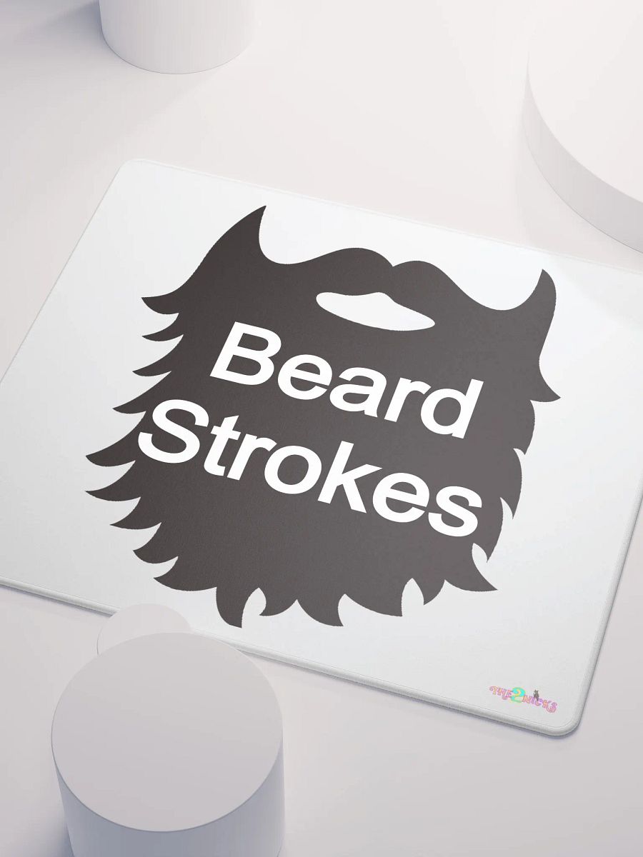 Black Beard Strokes Gaming Mouse Pad (White) product image (3)