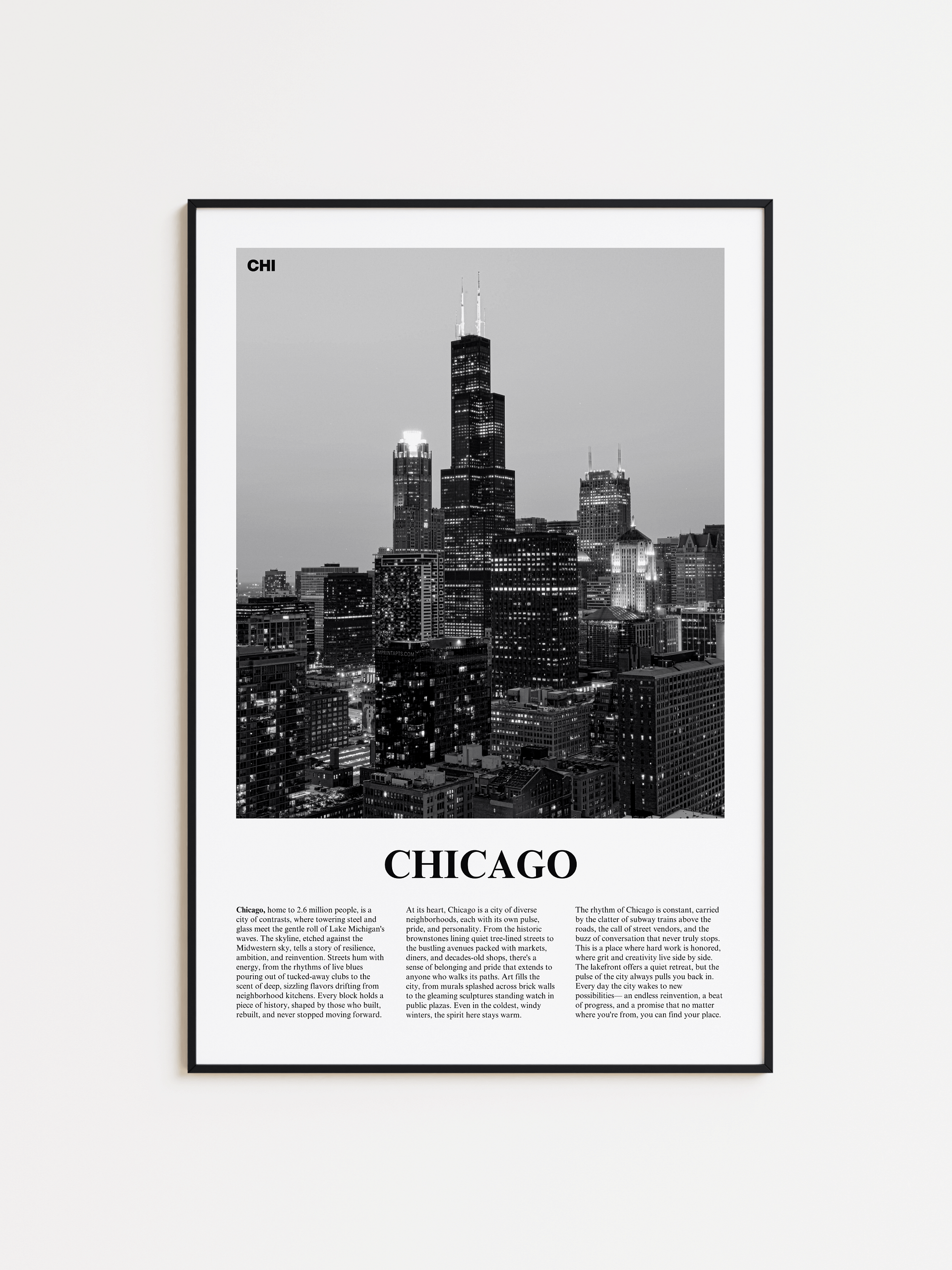 Chicago 04 Newspaper Poster | Framed product image (1)