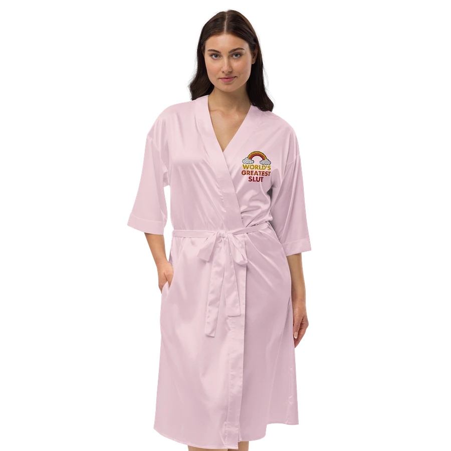 World's Greatest Slut embroidered satin robe product image (12)