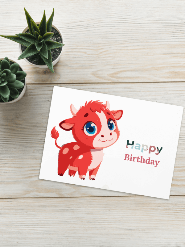 Cheerful Calf Birthday Card product image (2)