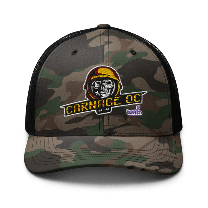 CARNAGE QC GAMING Skull Helmet Trucker Hat product image (1)