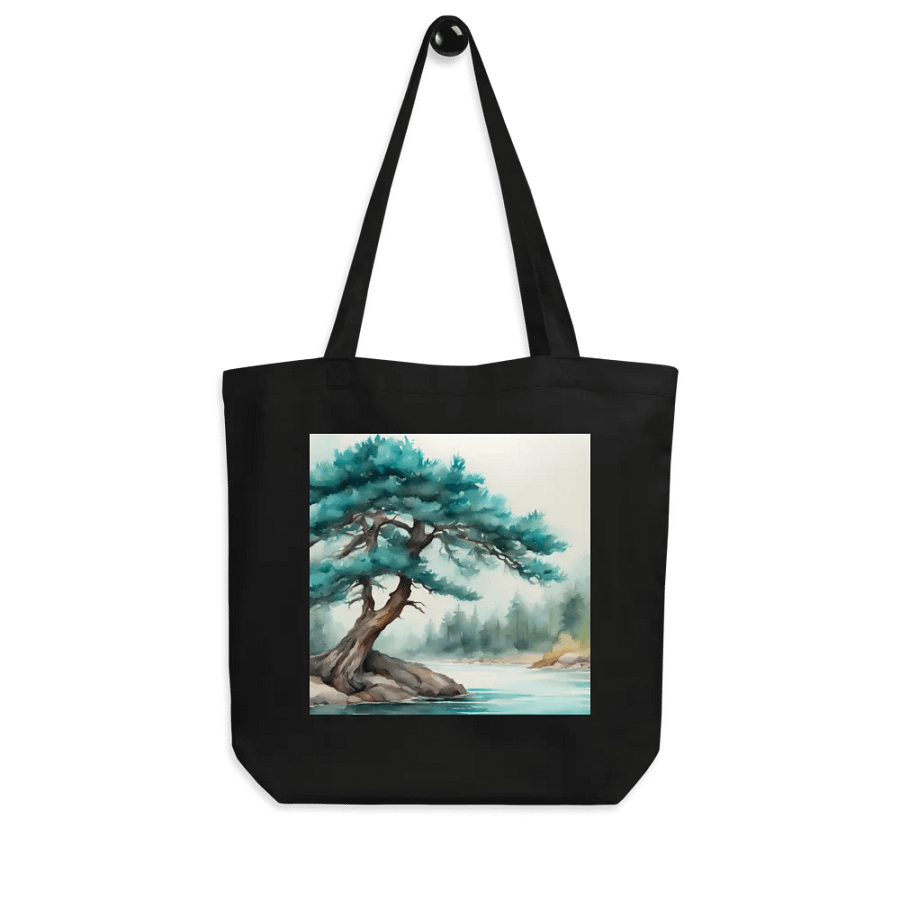 Turquoise Pine Tree, Organic Cotton Twill Tote Bag product image (4)
