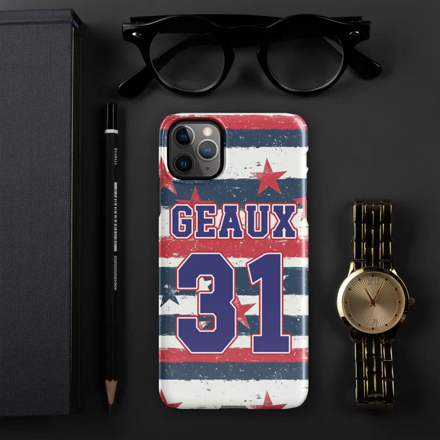 Geaux 31 Vintage Stars & Stripes iPhone Pattern Snap Case product image (48)