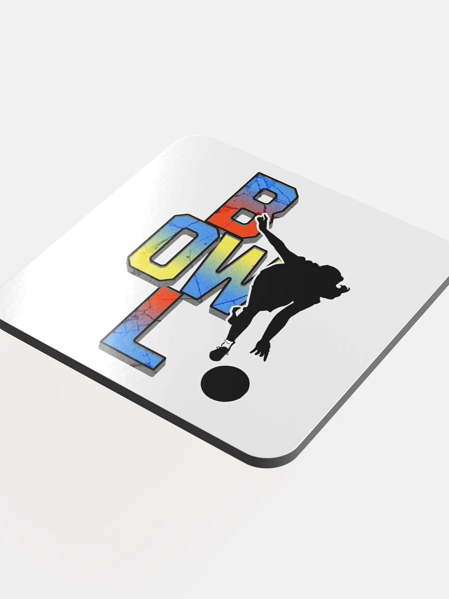 Bowl Woman Strike Silhouette Glossed Cork Coaster product image (1)