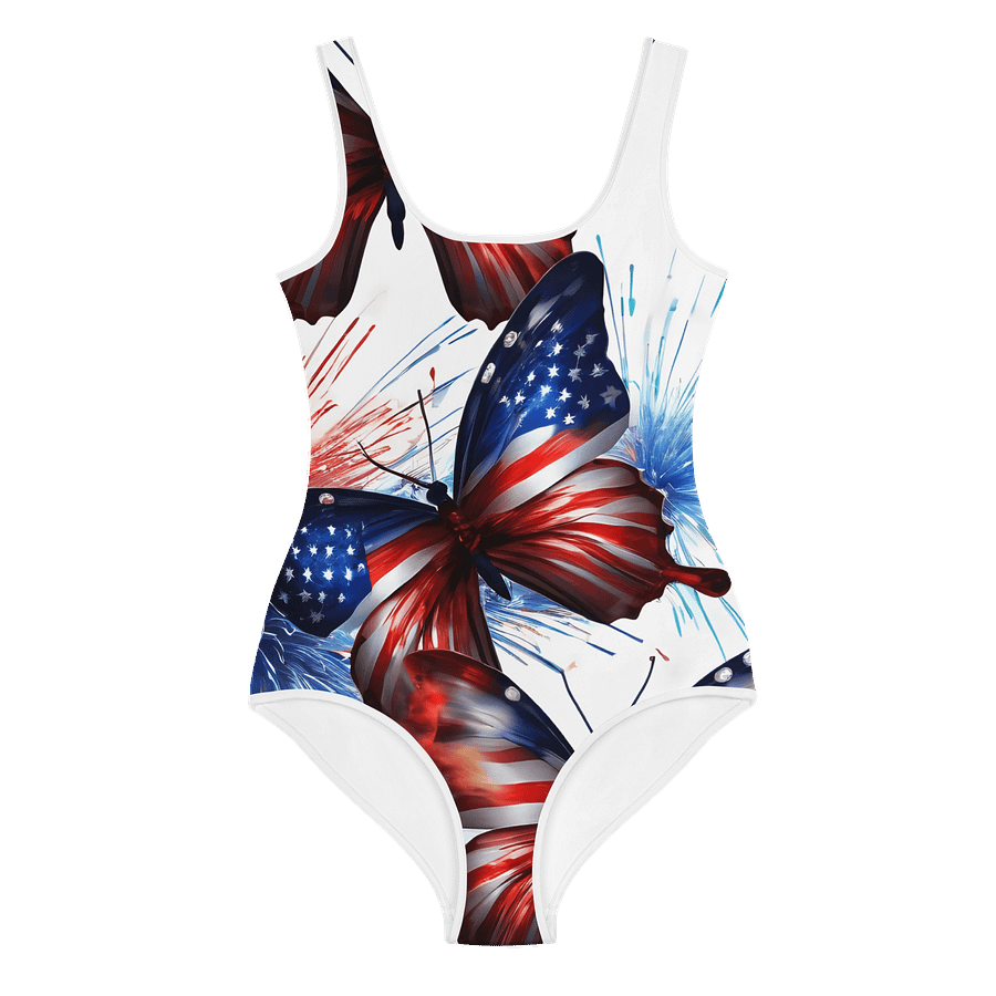 4th of july Butterfly Youth Swimsuit product image (2)