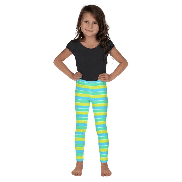 Summer Party Leggings for Girls with stripes - Blue product image (2)
