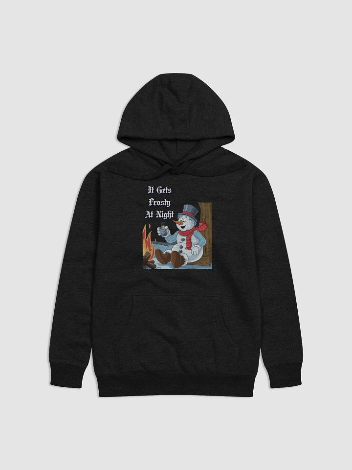 It Gets Frosty At Night - Snowman Relaxing With A Cup of Cocoa Hoodie product image (3)