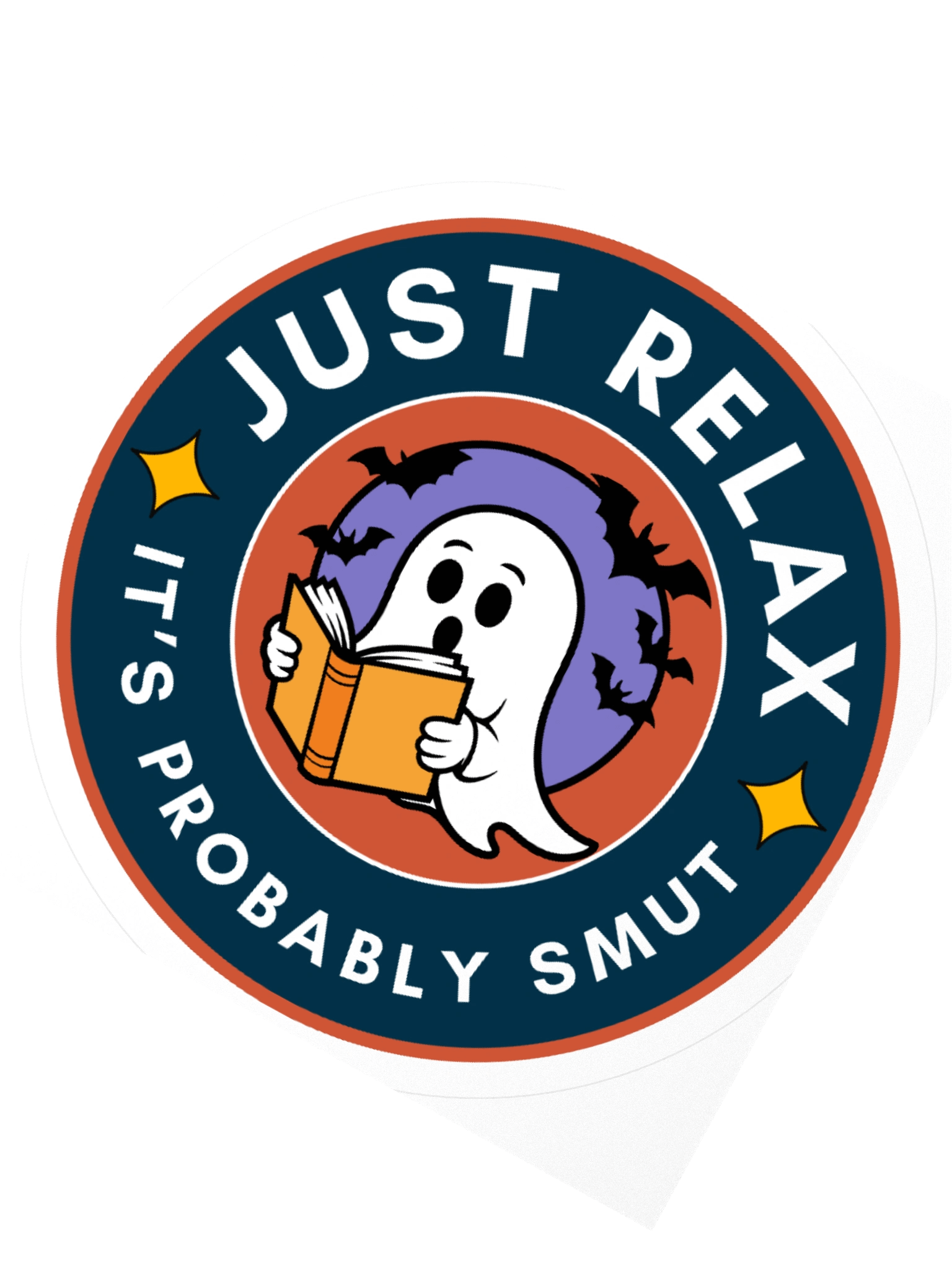 Just Relax, It's Probably Smut Spooky Ghost Kiss Cut Sticker product image (4)