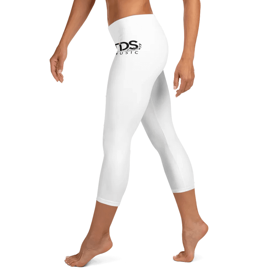 TDS Music Women's Capri Leggings - White with Musical Note Logo product image (8)