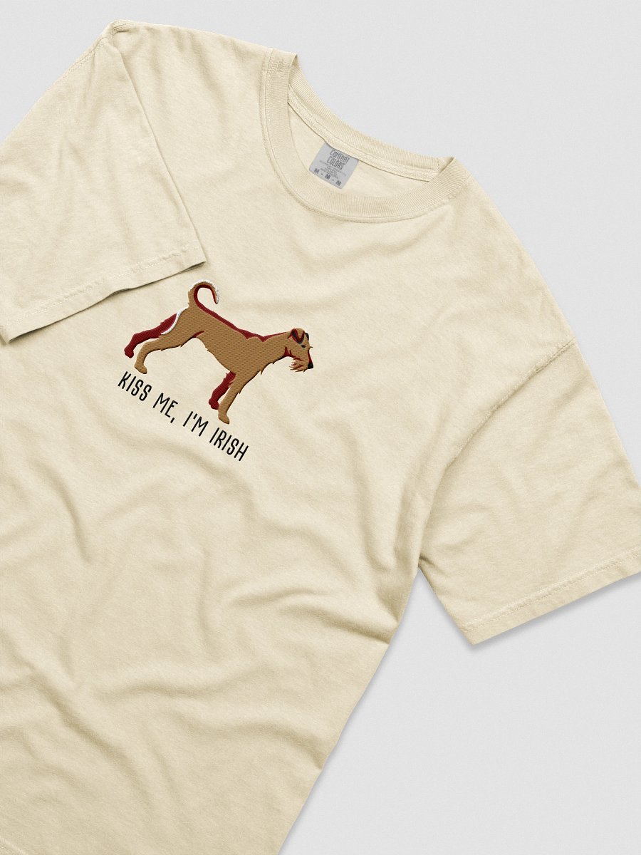 Kiss Me, I'm Irish T-Shirt(Embroidered) of an Irish Terrier(Tan) product image (55)