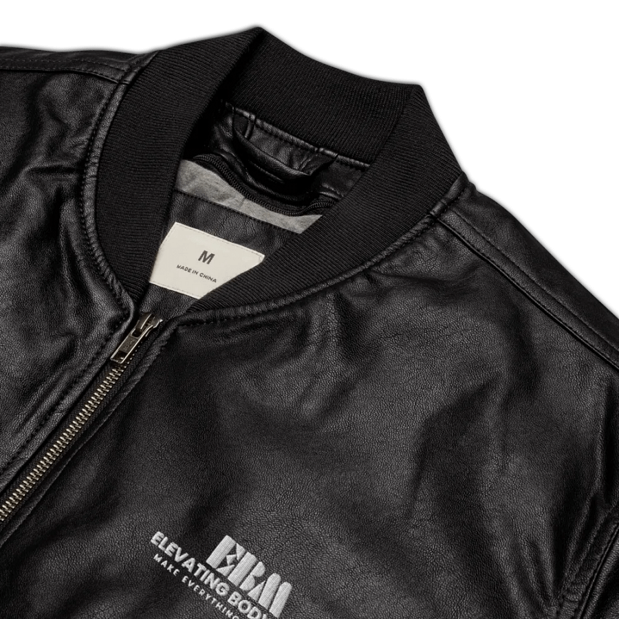 EBM Leather Bomber Jacket (White Logo) product image (2)