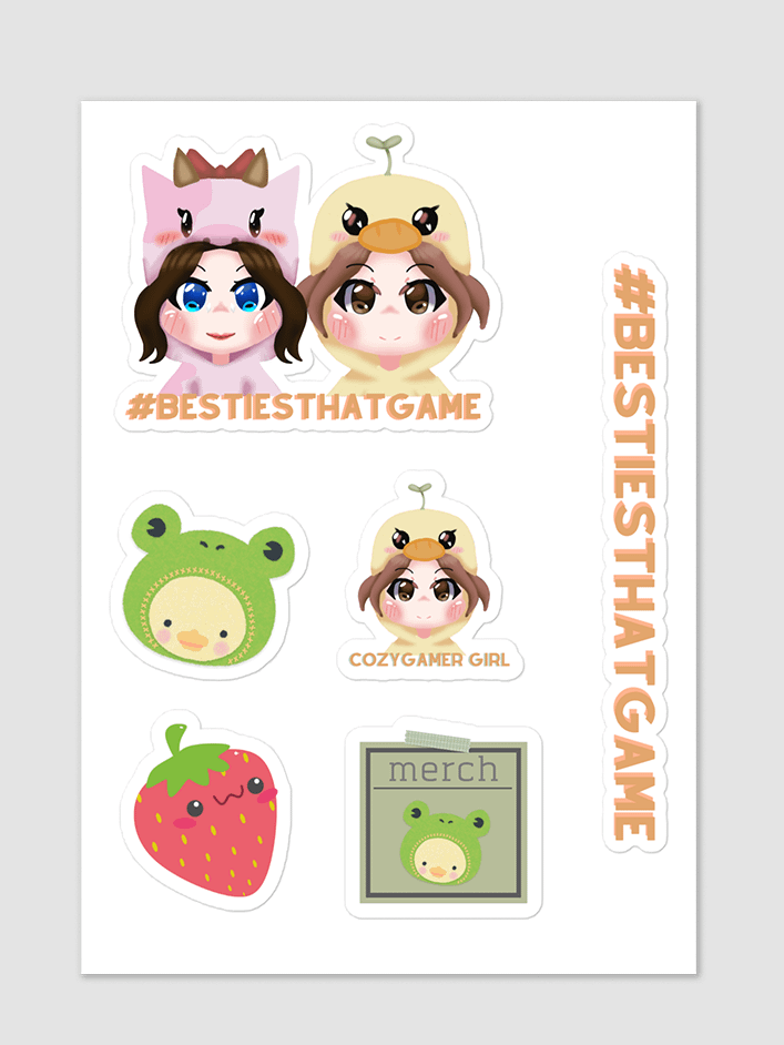 #bestiesthatgame Sticker Sheet product image (1)
