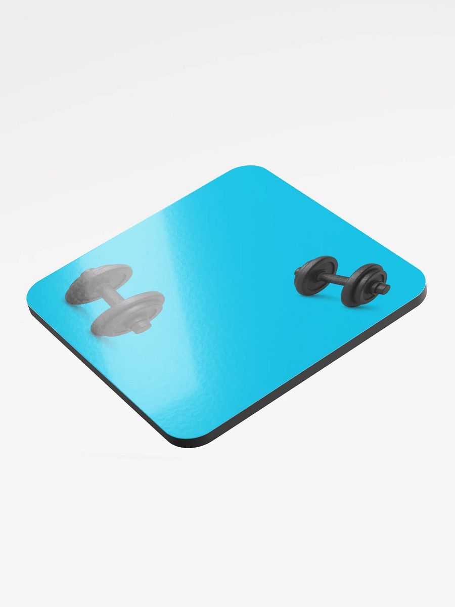 Cyan Black Double Dumbbell Cork Coaster product image (3)