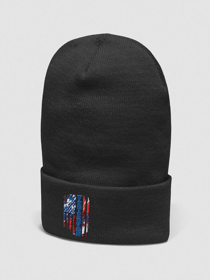 Patriotic Veteran Distressed Flag Beanie product image (2)