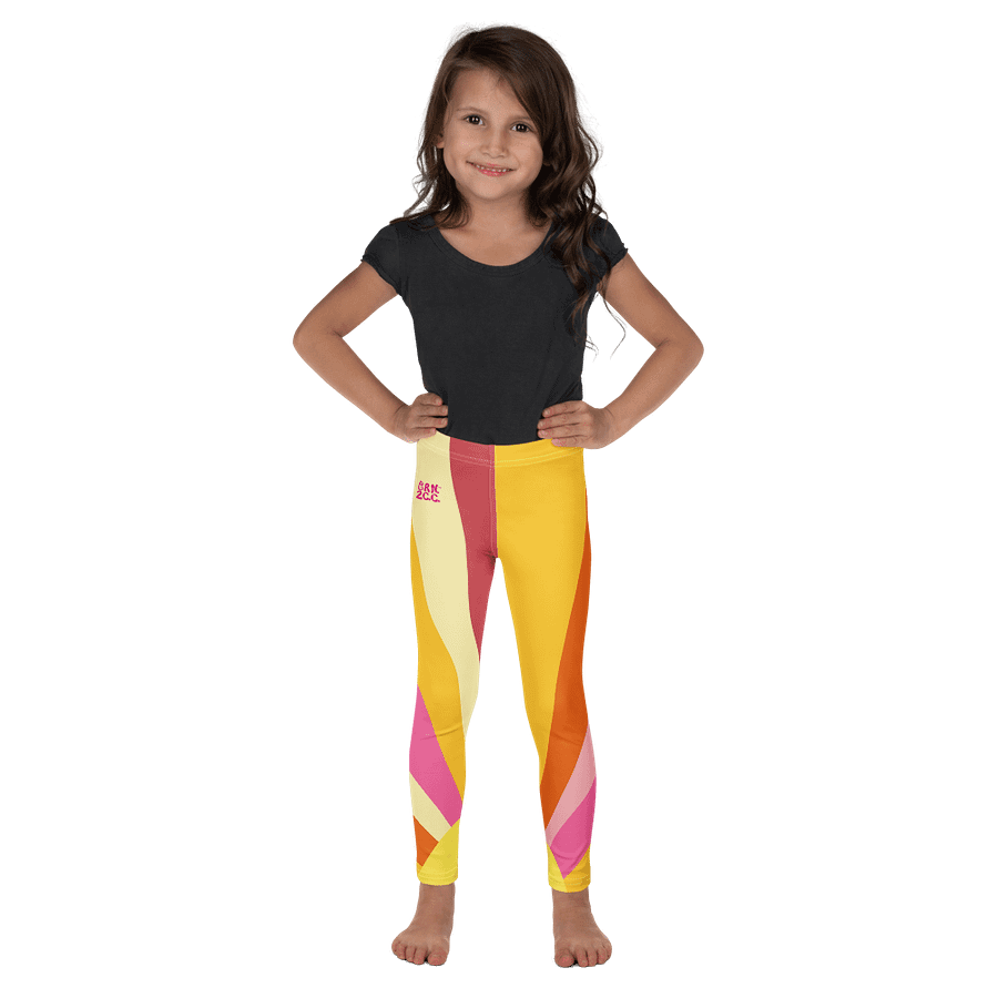 🎨Girls’ | Little Kids | Cape Cuties by BRN.2C.C.™| Leggings 💫| Pink Logo on Bright Sunshine product image (1)