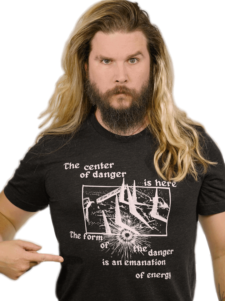 THE CENTER OF DANGER IS HERE (white) product image (1)
