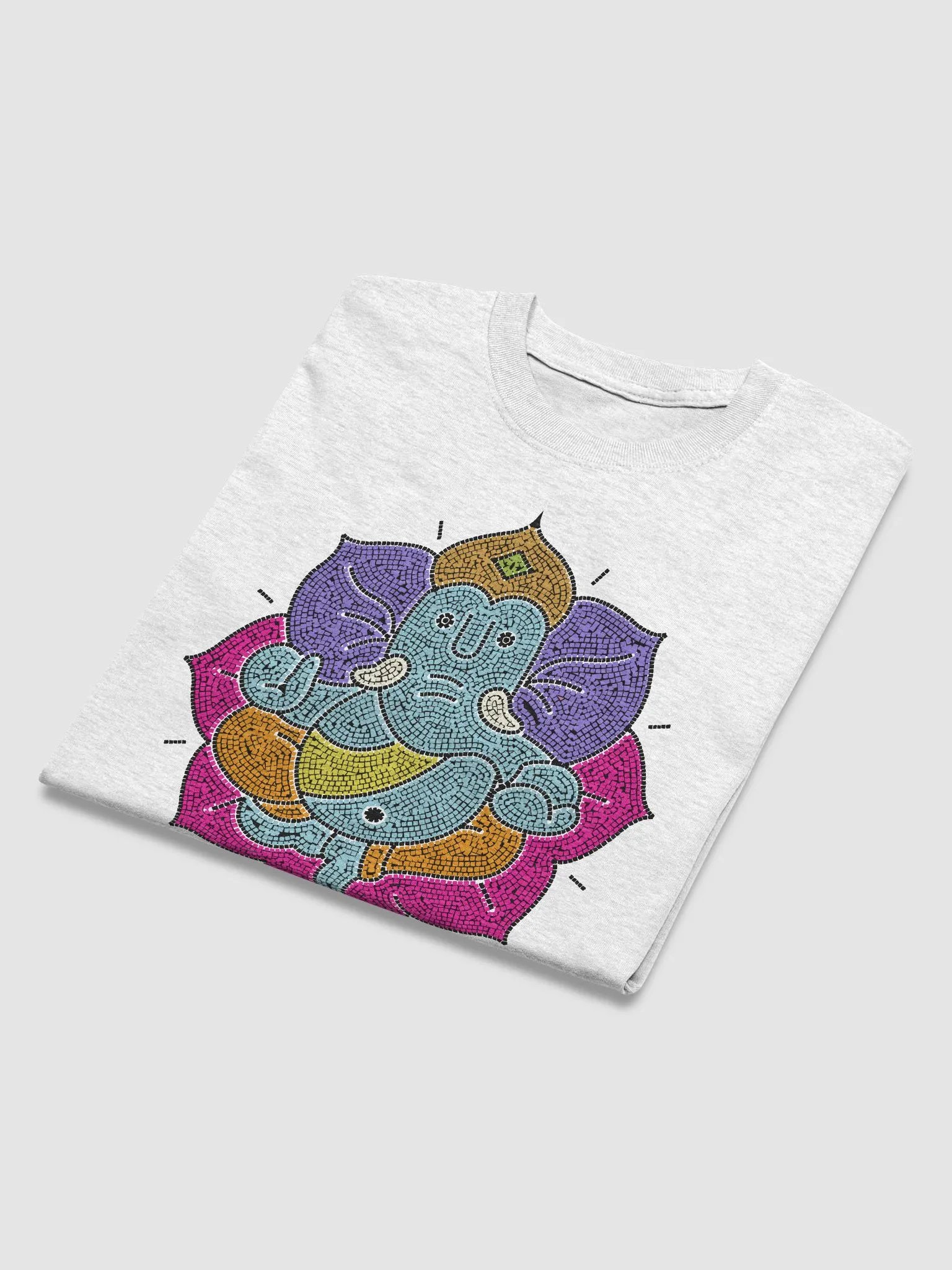 Ganesha Mosaic Lotus Tee - Vibrant Spiritual Art product image (46)