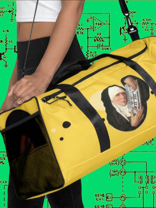 Mater Dolorosa meets Roland TB 303 by Frank Fonik, Techno EDM Duffle Bag product image (1)