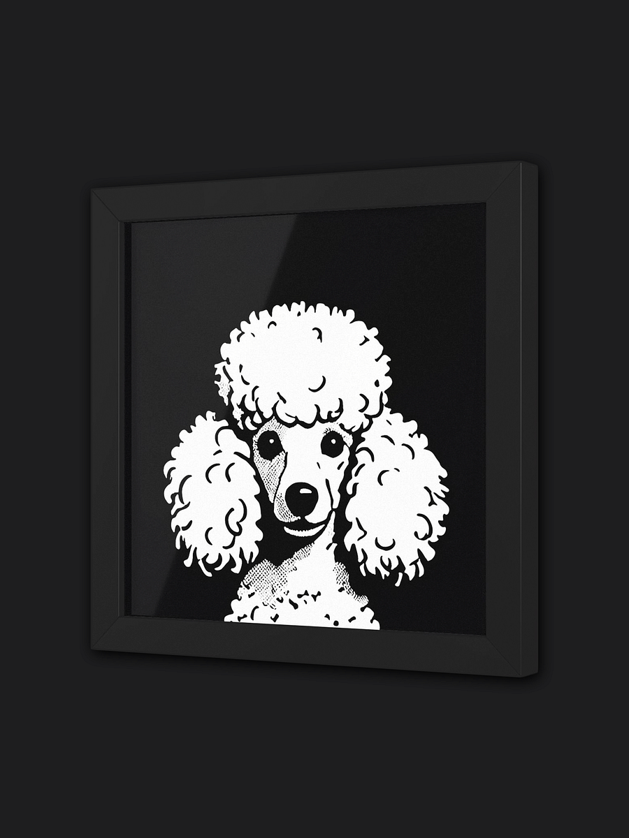 Pop Art Poodle White On Black Framed Print product image (4)