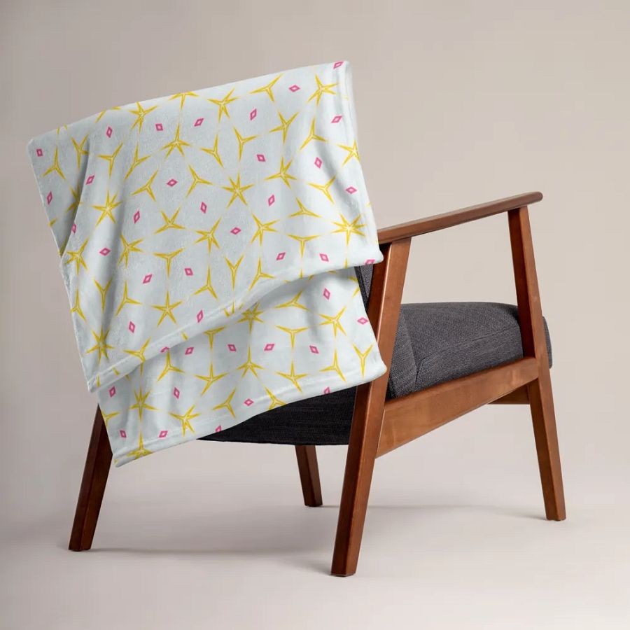 Yellow & Pink Octagonal Diamond Throw Blanket product image (5)