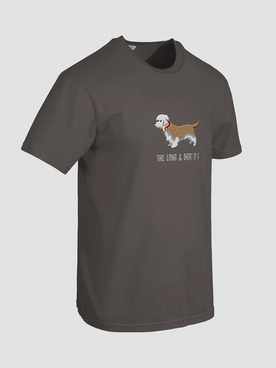 The Long and Short of It T-Shirt(Embroidered) of a Dandie Dinmont Terrier(Mustard) product image (18)