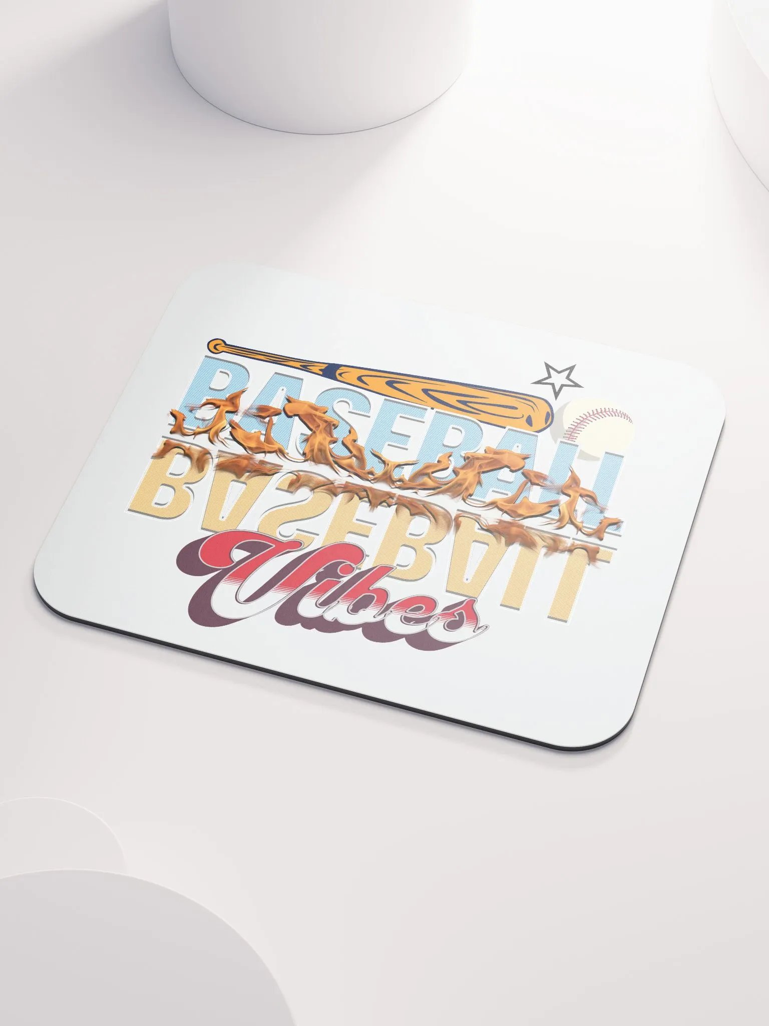 Baseball Flaming Vibes Mouse Pad product image (5)