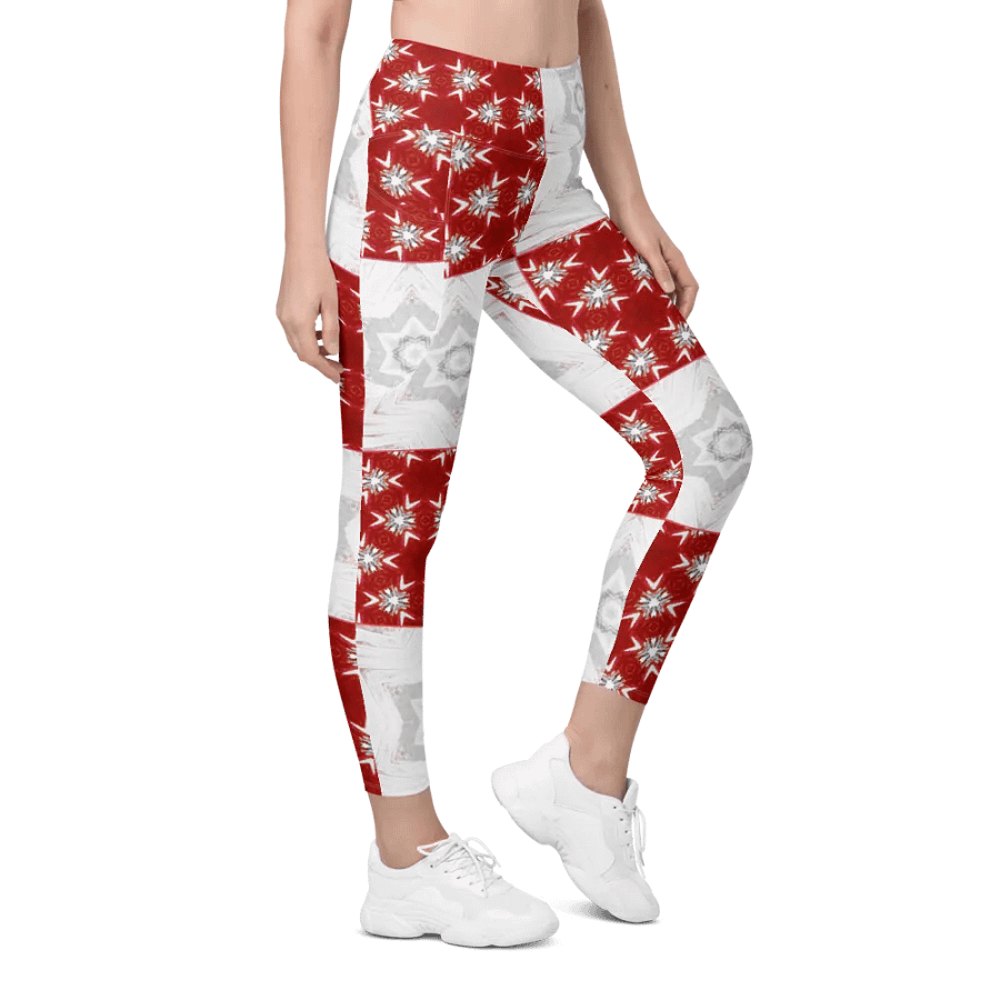 Abstract Pale Star Patchwork Design Ladies Leggings product image (6)