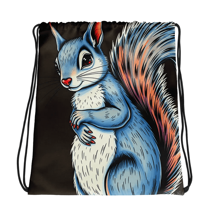 Whimsical Squirrel All-Over Drawstring Bag product image (1)