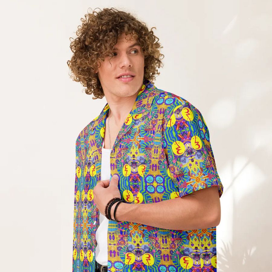 Abstract Colourful Doodles Unisex Hawaiian Shirt product image (1)