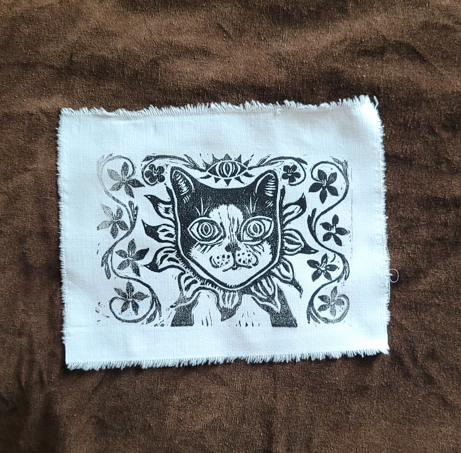 Jester Cat Fabric Patch product image (1)