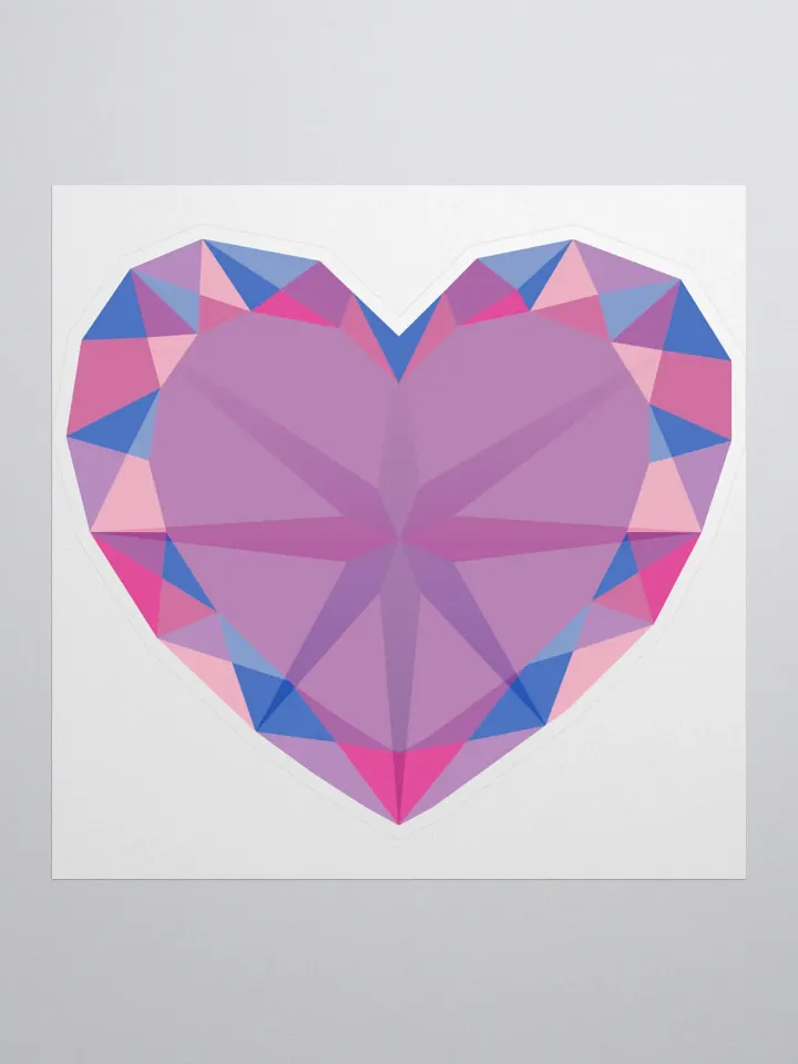 Crystal Pride Heart (Bi Pride) Cut Sticker product image (1)