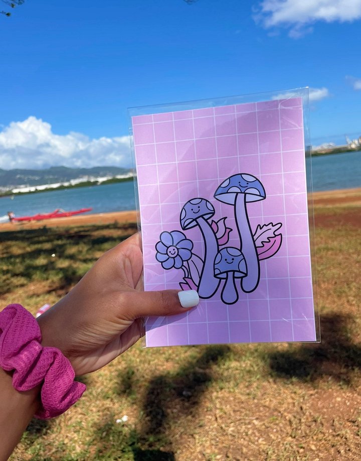 Pinky Mushrooms Prints product image (1)