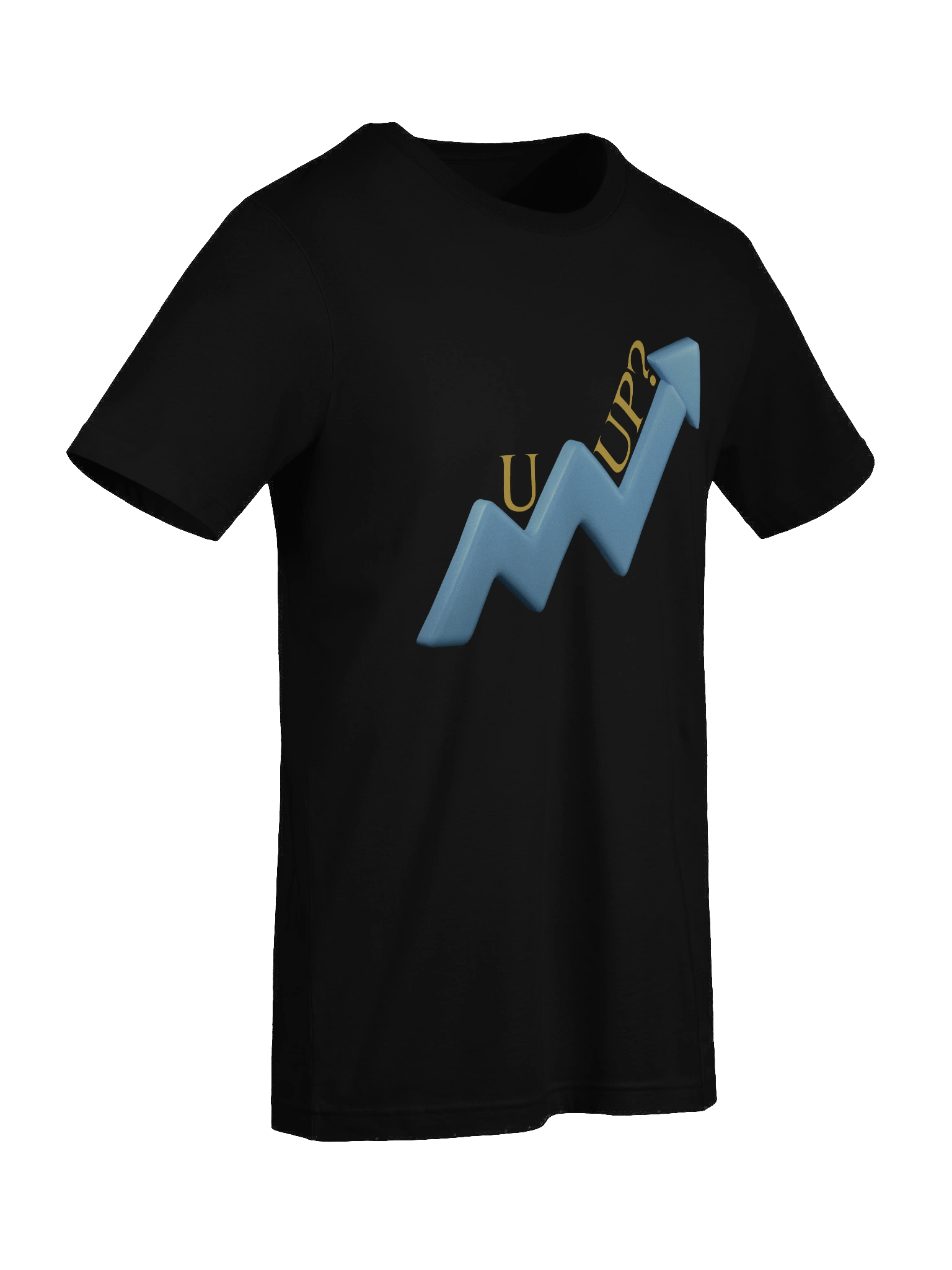 "U Up" Blue Upward Questioning Arrow Graphic T-Shirt product image (91)