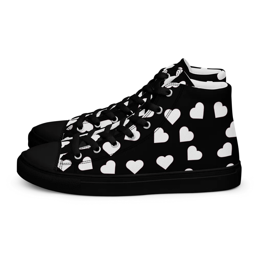 Love Pattern5 Black and White Mens Canvas High Top Shoes product image (1)