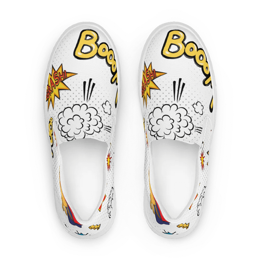 Comic Speech Women Slip-On Canvas Shoes product image (1)