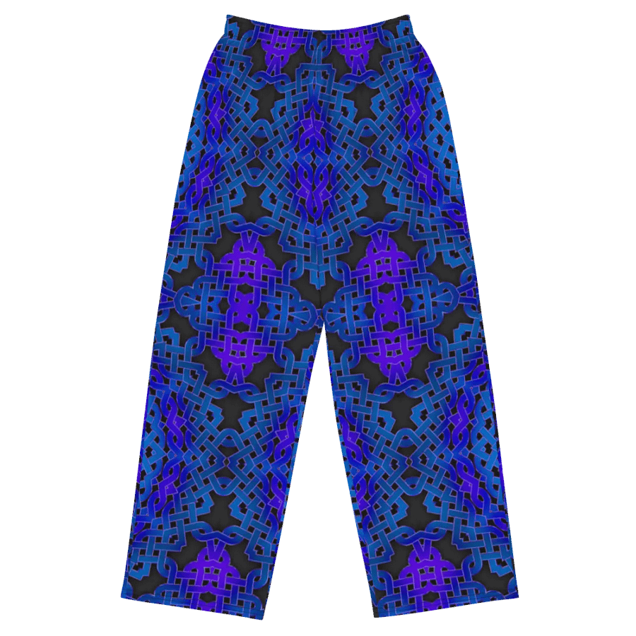 Blue Celtic Knot Kaleidoscope Wideleg Pants product image (2)