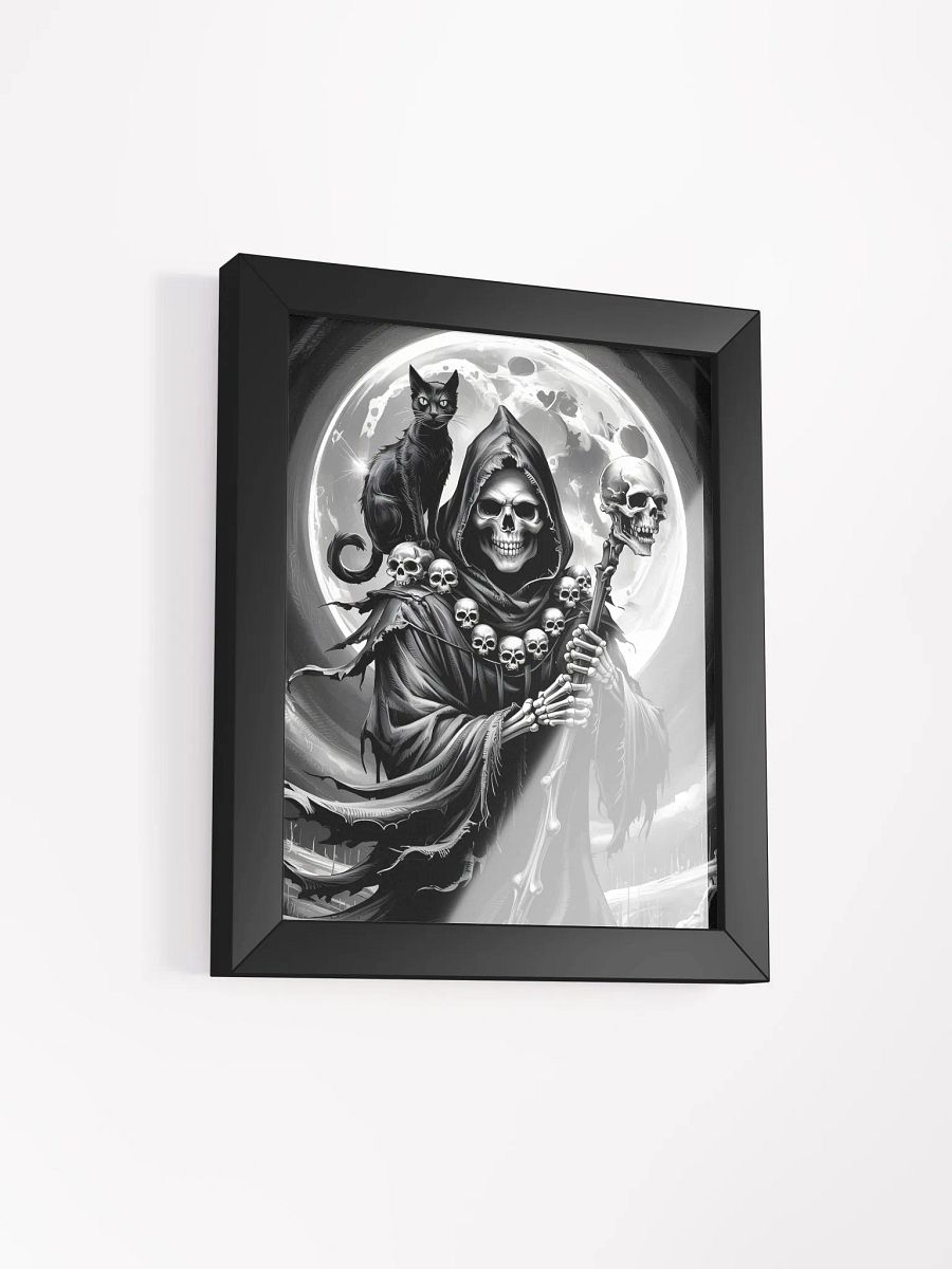 Grim Reaper and Black Cat Framed Print | Gothic Wall Art product image (2)