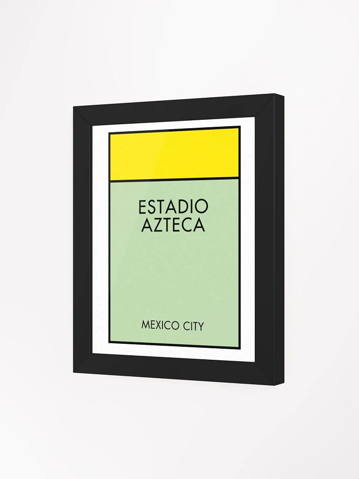 Estadio Azteca Stadium Mexico City Monopoly Title Art Framed Print product image (2)