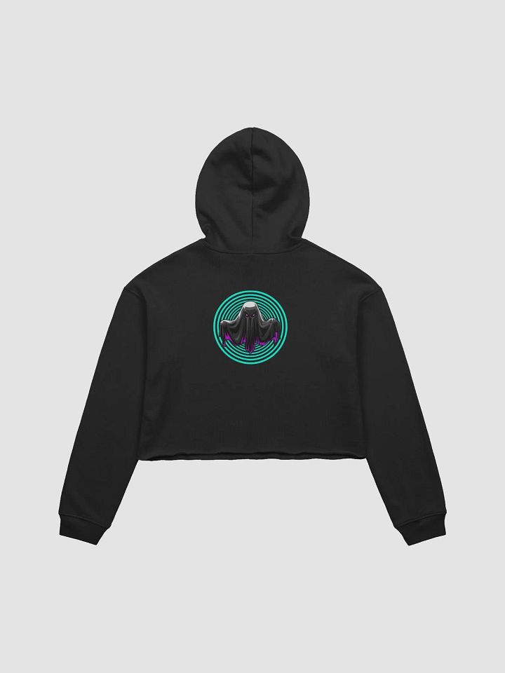Cyan Rib Crop Hoodie- Black product image (2)