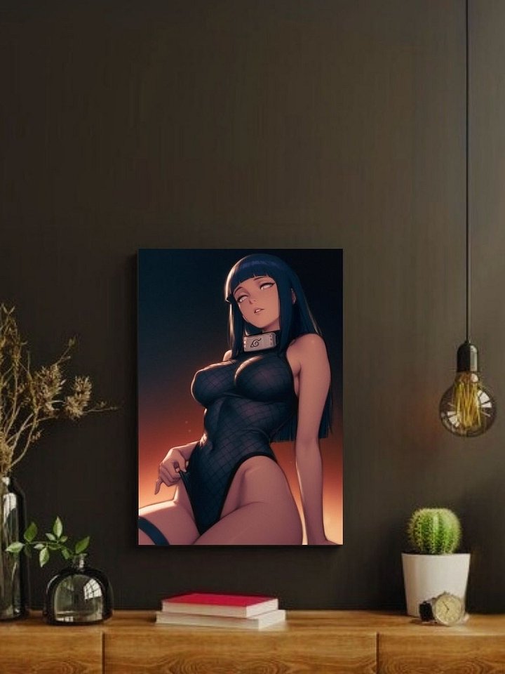 Naruto Hinata Black Mesh Bodysuit Seductive – Glossy 8x10 Metal Print product image (2)