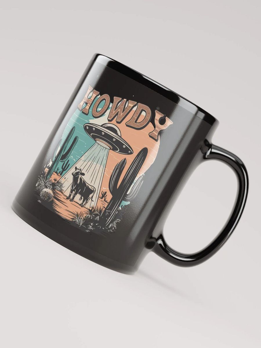 "Howdy-UFO" black glossy mug product image (2)