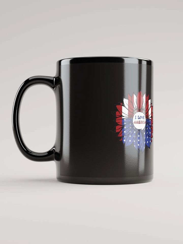 Black coffee mug whith a design, I LOVE AMERICA. product image (3)