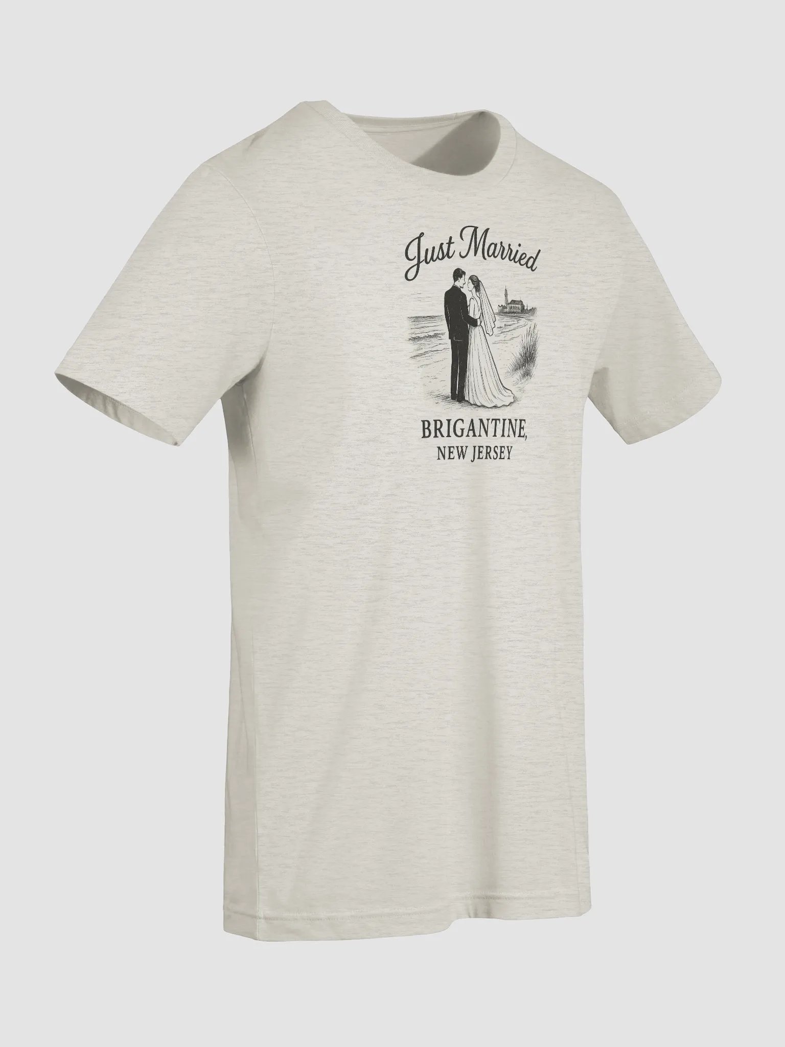 Brigantine NJ "Just Married" Ultra-Soft Wedding Tee product image (7)
