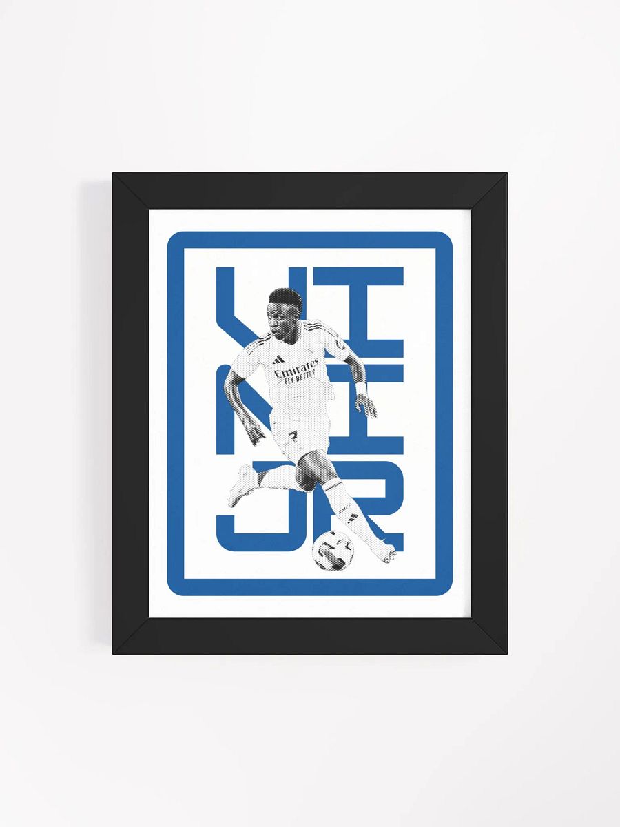 Vinicius Junior BW Real Madrid Name Art Framed Print product image (4)