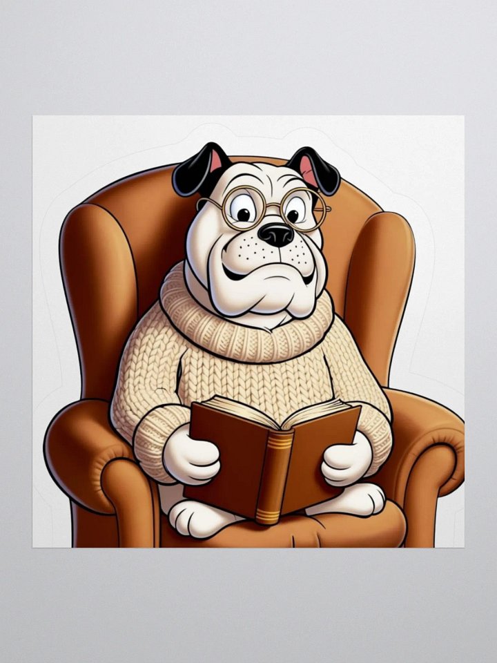 Bookworm Dog Kiss Cut Stickers product image (1)