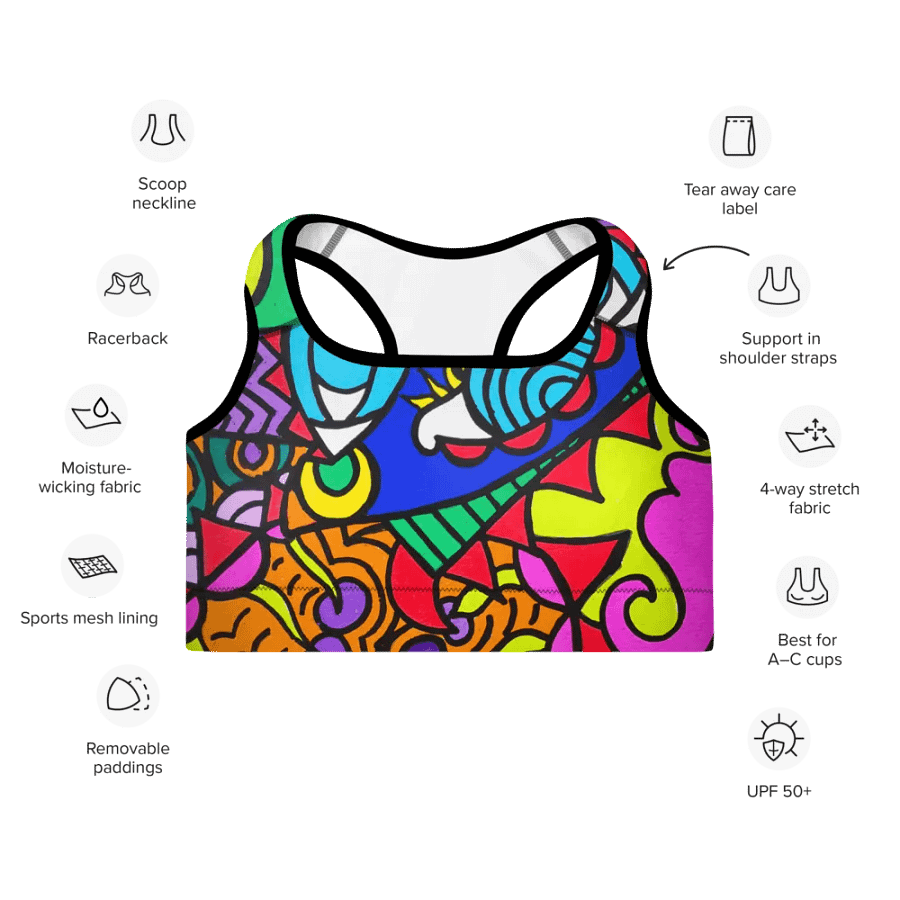 Vibrant Chaos All-Over Sports Bra product image (11)