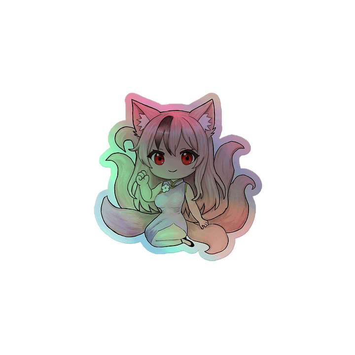 Chibi Fox Holographic Sticker Set product image (1)