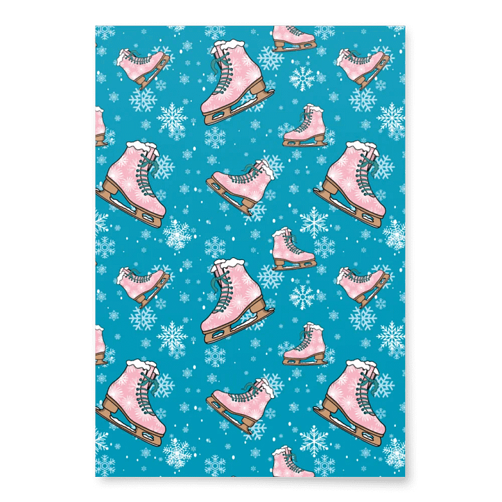 Ice Skating Wrapping Paper Sheet Set product image (2)
